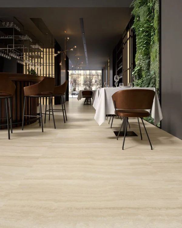 Appia Vein Cut Beige 12x24 Polished Travertine Look Porcelain Tile