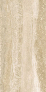 Appia Vein Cut Beige 12x24 Polished Travertine Look Porcelain Tile