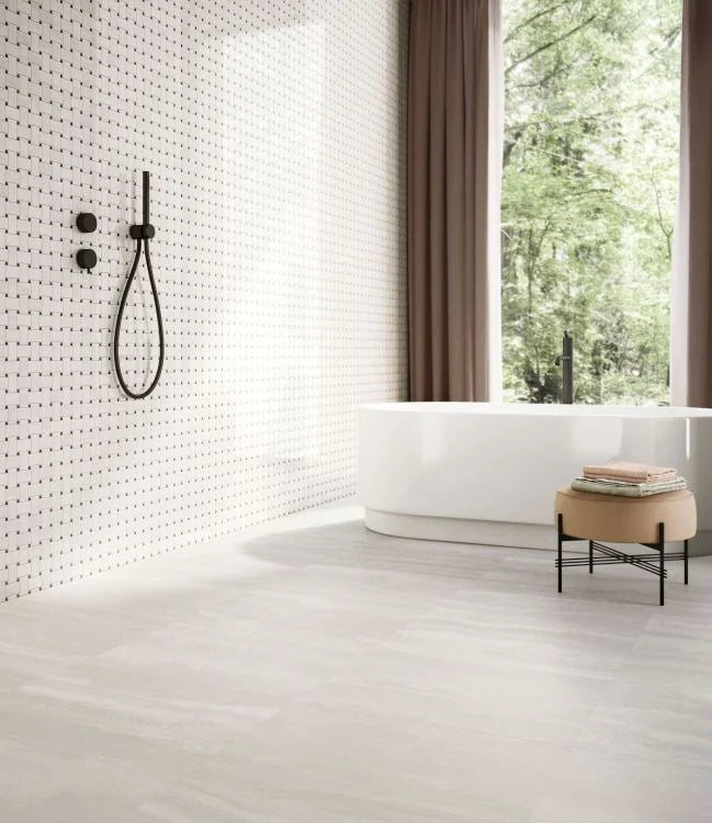 Appia Vein Cut White 24x48 Matte Stone Look Porcelain Tile