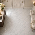 Arabescato Carrara 12x12 Honed Marble Tile — Hallway floor