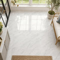 Arabescato Carrara 12x12 Honed Marble Tile — Sunroom floor