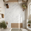 Arabescato Carrara 12x12 Polished Marble Tile — Mudroom floor