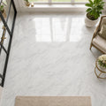 Arabescato Carrara 12x12 Polished Marble Tile — Sunroom floor