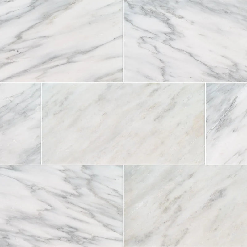 Arabescato Carrara 12x24 Honed Marble Tile
