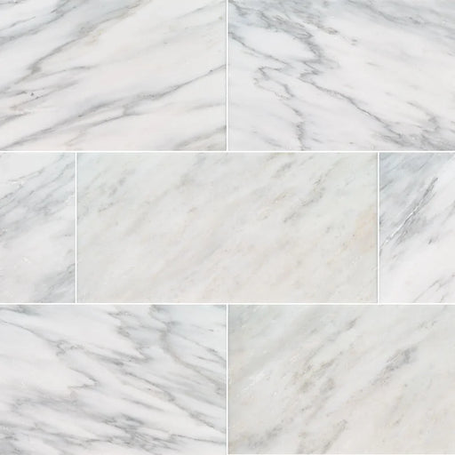 Arabescato Carrara 12x24 Honed Marble Tile