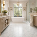 Arabescato Carrara 12x24 Polished Marble Tile — Primary Bath floor