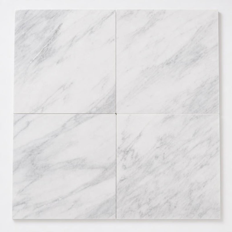 Arabescato Carrara 18x18 Honed Marble Tile close-up