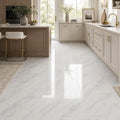 Arabescato Carrara 18x18 Honed Marble Tile — Kitchen floor