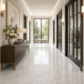 Arabescato Carrara 18x18 Polished Marble Tile — Hallway floor