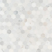 Arabescato Carrara 2" Hexagon Honed Pattern Marble Mosaic Tile
