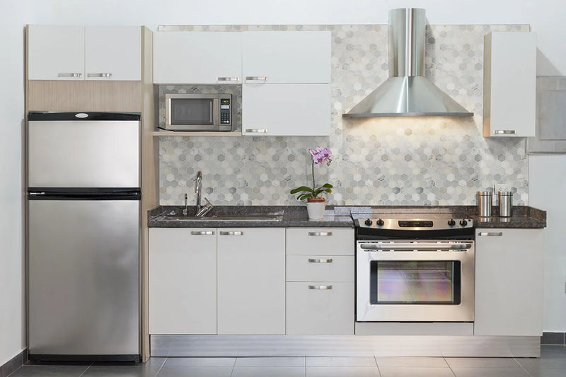 Arabescato Carrara 2" Hexagon Honed Pattern Marble Mosaic Tile