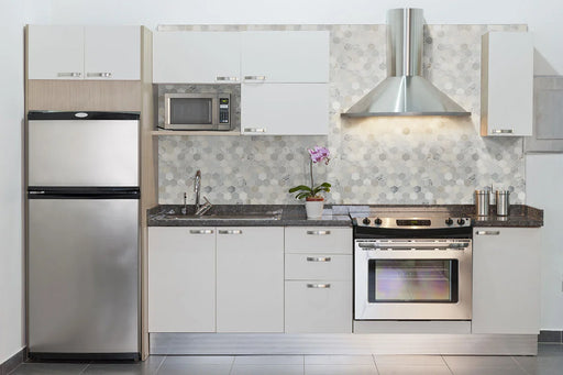 Arabescato Carrara 2" Hexagon Honed Pattern Marble Mosaic Tile