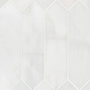 Arabescato Carrara 3x12 Pickett Honed Pattern Marble Mosaic Tile