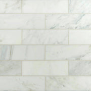 Arabescato Carrara 4x12 Honed Marble Tile