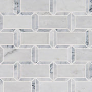Arabescato Carrara Framework Pattern Polished Marble Mosaic Tile