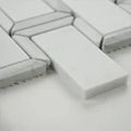 Arabescato Carrara Framework Pattern Polished Marble Mosaic Tile