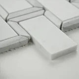 Arabescato Carrara Framework Pattern Polished Marble Mosaic Tile