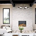 Arabescato Carrara 6x18 Corner Splitface Marble Ledger Stone