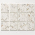 Arabescato Venato White 1x2 Herringbone Honed Marble Mosaic Tile close-up