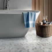 Arabescato Venato White Cube Honed Marble Mosaic Tile