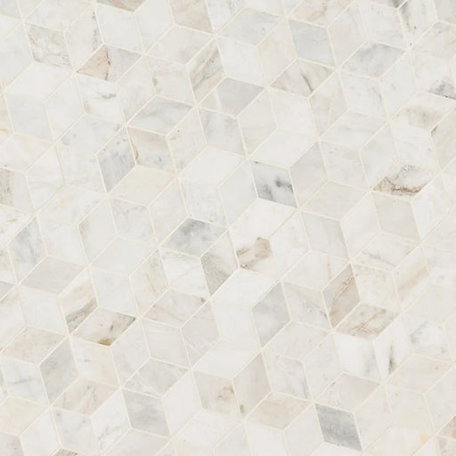 Arabescato Venato White Cube Honed Marble Mosaic Tile