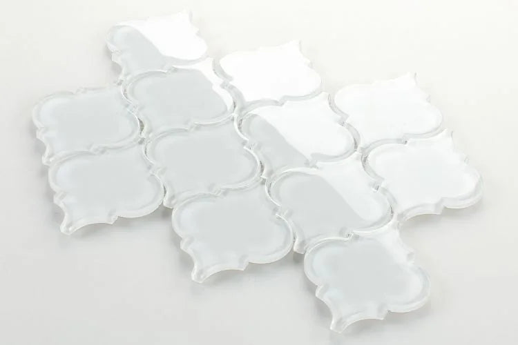 Arabesque White Shining Glass Mosaic