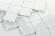 Arabesque White Shining Glass Mosaic