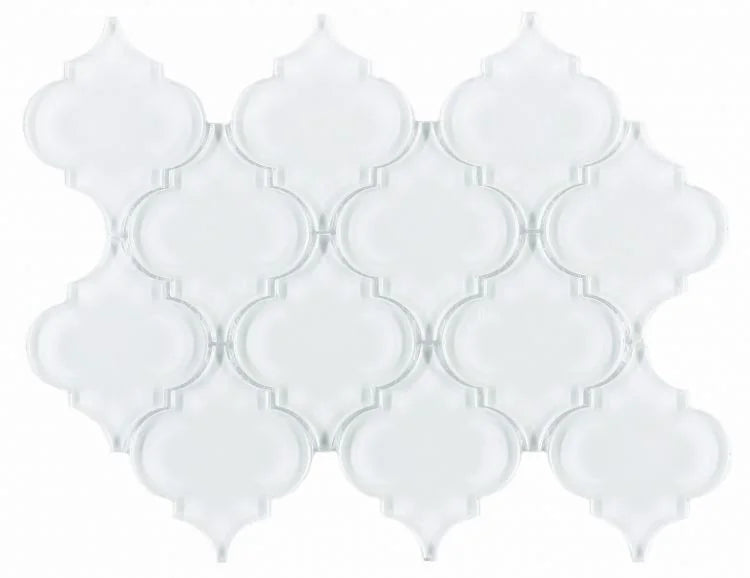 Arabesque White Shining Glass Mosaic