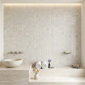 Arctic Gray 1x1 Square Honed Limestone Mosaic — Spa spa interior
