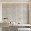 Arctic Gray 1x1 Square Tumbled Limestone Mosaic — Spa spa interior