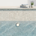 Arctic Gray 1x1 Square Tumbled Limestone Mosaic — Swimming Pool pool interior tiling