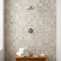 Arctic Gray 2x2 Square Tumbled Limestone Mosaic — Spa spa interior