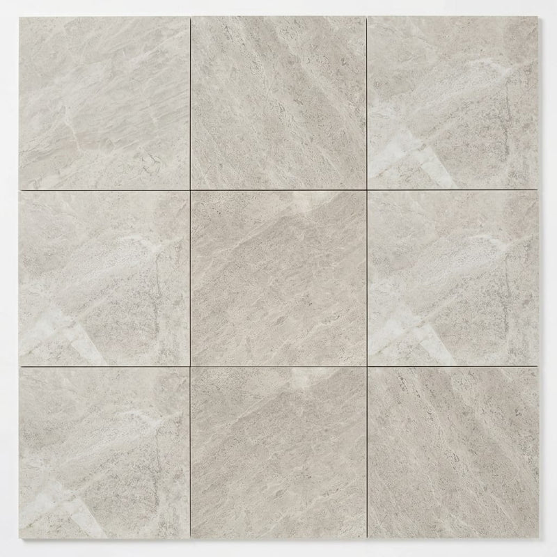 Arctic Gray Limestone Tile 12x12 Honed 3/8 inch close-up