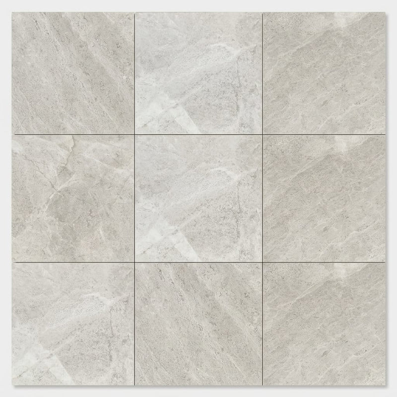 Arctic Gray Limestone Tile 12x12 Polished 3/8 inch close-up
