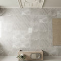 Arctic Gray Limestone Tile 12x12 Polished 3/8 inch — Hallway floor