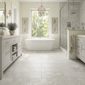 Arctic Gray Limestone Tile 12x24 Honed — Primary Bath floor