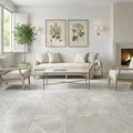 Arctic Gray Limestone Tile 24x24 Honed — Living Room floor