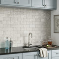 Arctic Gray Limestone Tile 3x6 Tumbled 3/8 inch — Wet Bar backsplash