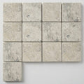 Arctic Gray Limestone Tile 4x4 Tumbled 3/8 inch close-up