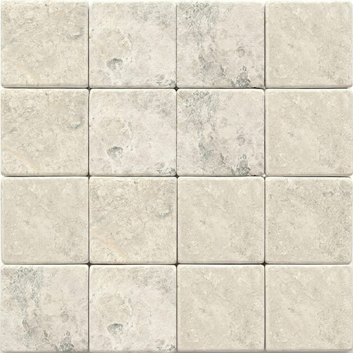 Arctic Gray Limestone Tile 6x6 Tumbled 3/8 inch close-up