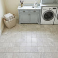 Arctic Gray Limestone Tile 6x6 Tumbled 3/8 inch — Laundry Room floor