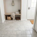 Arctic Gray Limestone Tile 6x6 Tumbled 3/8 inch — Mudroom floor