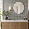 Arctic Mist Quartzite Natural 10 x 24 x 2 Quartzite Wall Cap Cap 12x24 tile — Bathroom vanity wall