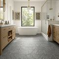 Arctic Mist Quartzite Natural 10 x 24 x 2 Quartzite Wall Cap Cap 12x24 tile — Primary Bath floor