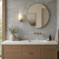 Arctic Mist Quartzite Natural 12 x 24 x 2 Quartzite Wall Cap Cap 12x24 tile — Bathroom vanity wall