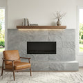 Arctic Mist Quartzite Natural 12 x 24 x 2 Quartzite Wall Cap Cap 12x24 tile — Living Room fireplace surround