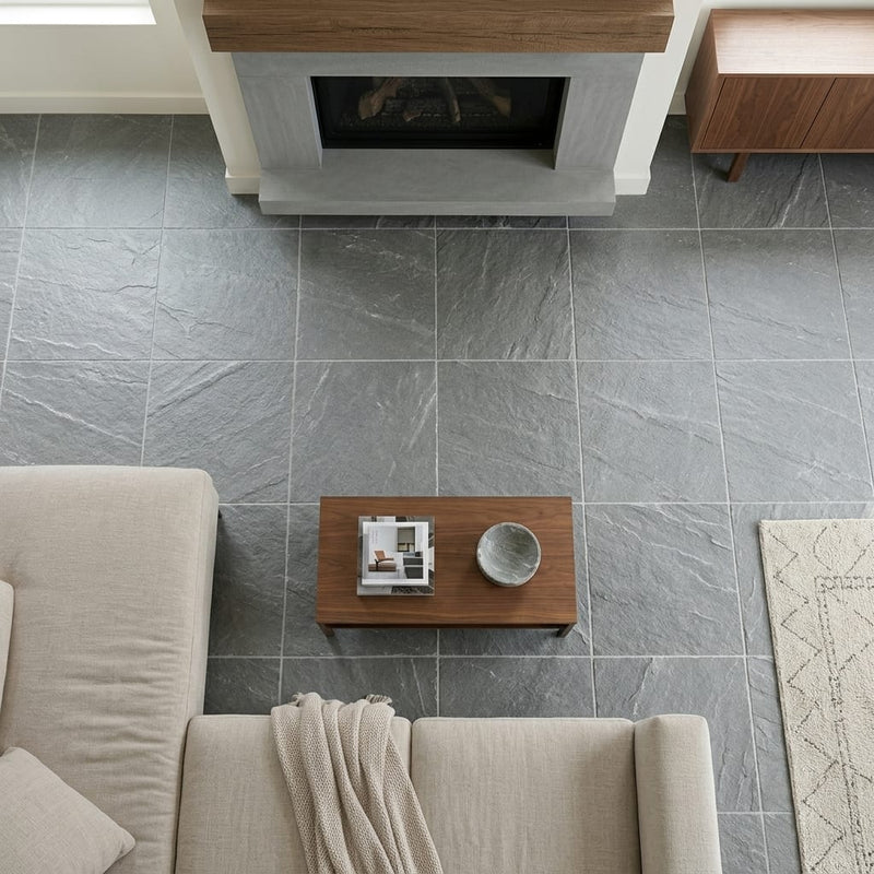 Arctic Mist Quartzite Natural 21 x 21 x 2 Quartzite Column Cap Cap 20x20 tile — Family Room floor