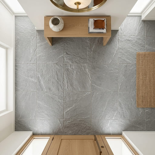 Arctic Mist Quartzite Natural 21 x 21 x 2 Quartzite Column Cap Cap 20x20 tile — Foyer floor