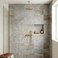 Arctic Mist Quartzite Natural 24 x 24 x 2 Quartzite Column Cap Cap 24x24 tile — Bathroom shower wall