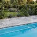 Arctic Silver 12x12 Tumbled Travertine Single Bullnose Pool Coping — Swimming Pool pool edge drop-face coping